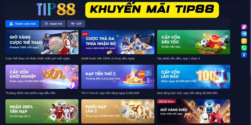 Giới thiệu khuyến mãi Tip88