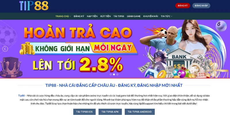 Tổng quan nhà cái Tip88